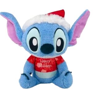 Disney baby stitch plush with santa hat Hawaiian shirt nwt